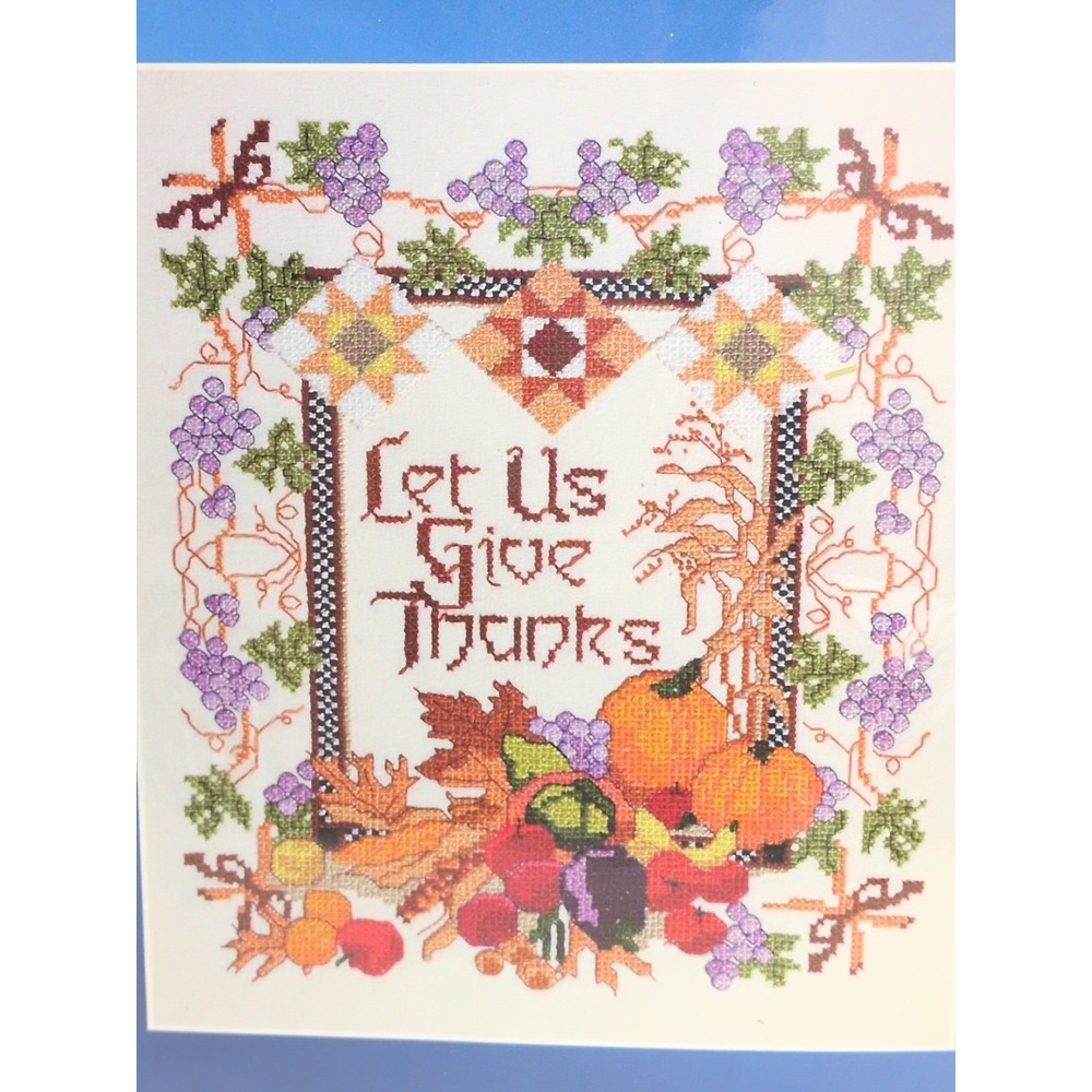Janlynn Cross Stitch Kit Thanksgiving Let us Give Thanks 11X13 23-106 Floral